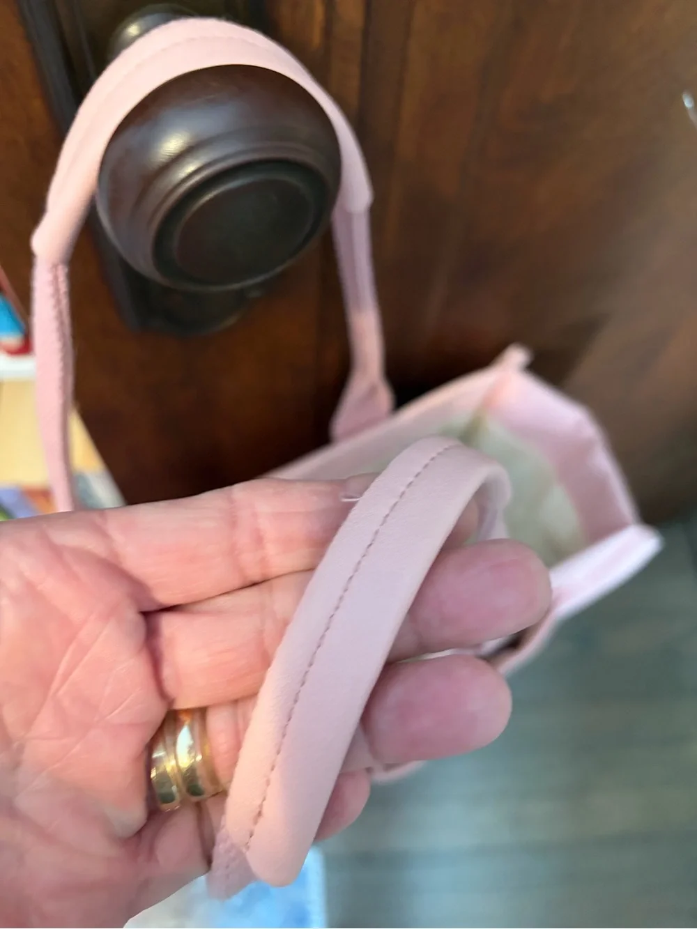 Canvas Tote Organizer Bag in Light Pink - ZHIVO Style
